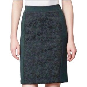 Moulinette Souers green and black brocade skirt